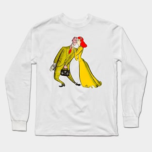 Husband and wife kissing vintage comic Long Sleeve T-Shirt